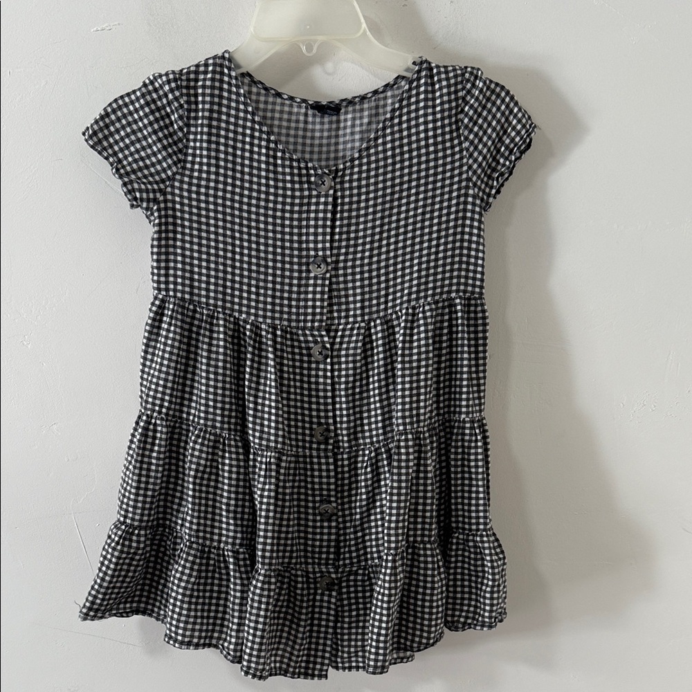 Art Class Casual Dress in Black and White Checkered